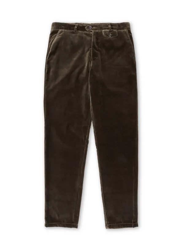Fishtail Trousers Velvet Mole Grey made by Oliver Spencer