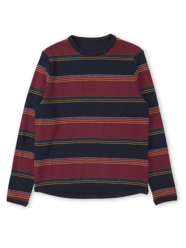 Reversible Newport Long Sleeve T-Shirt Hinkley Navy/Burgundy sold by Oliver Spencer