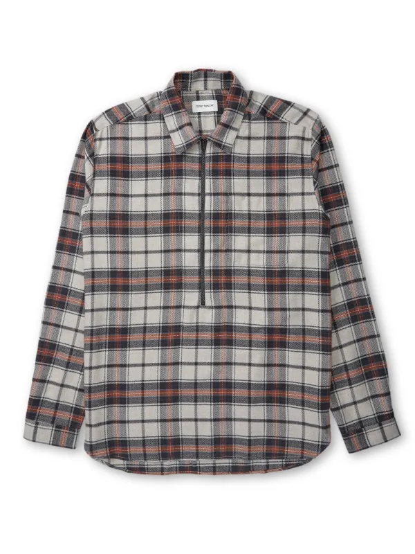 Half Zip Overshirt Leander Beige Multi sold by Oliver Spencer