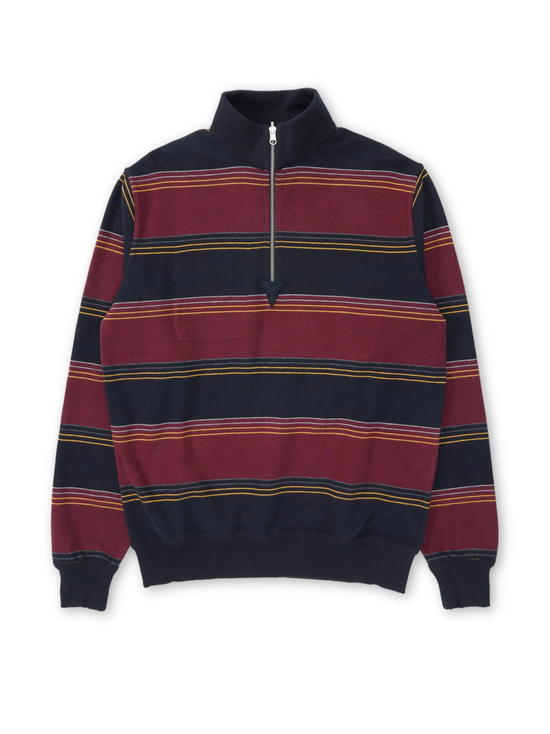Reversible Half Zip Sweatshirt Hinkley Navy/Burgundy sold by Oliver Spencer