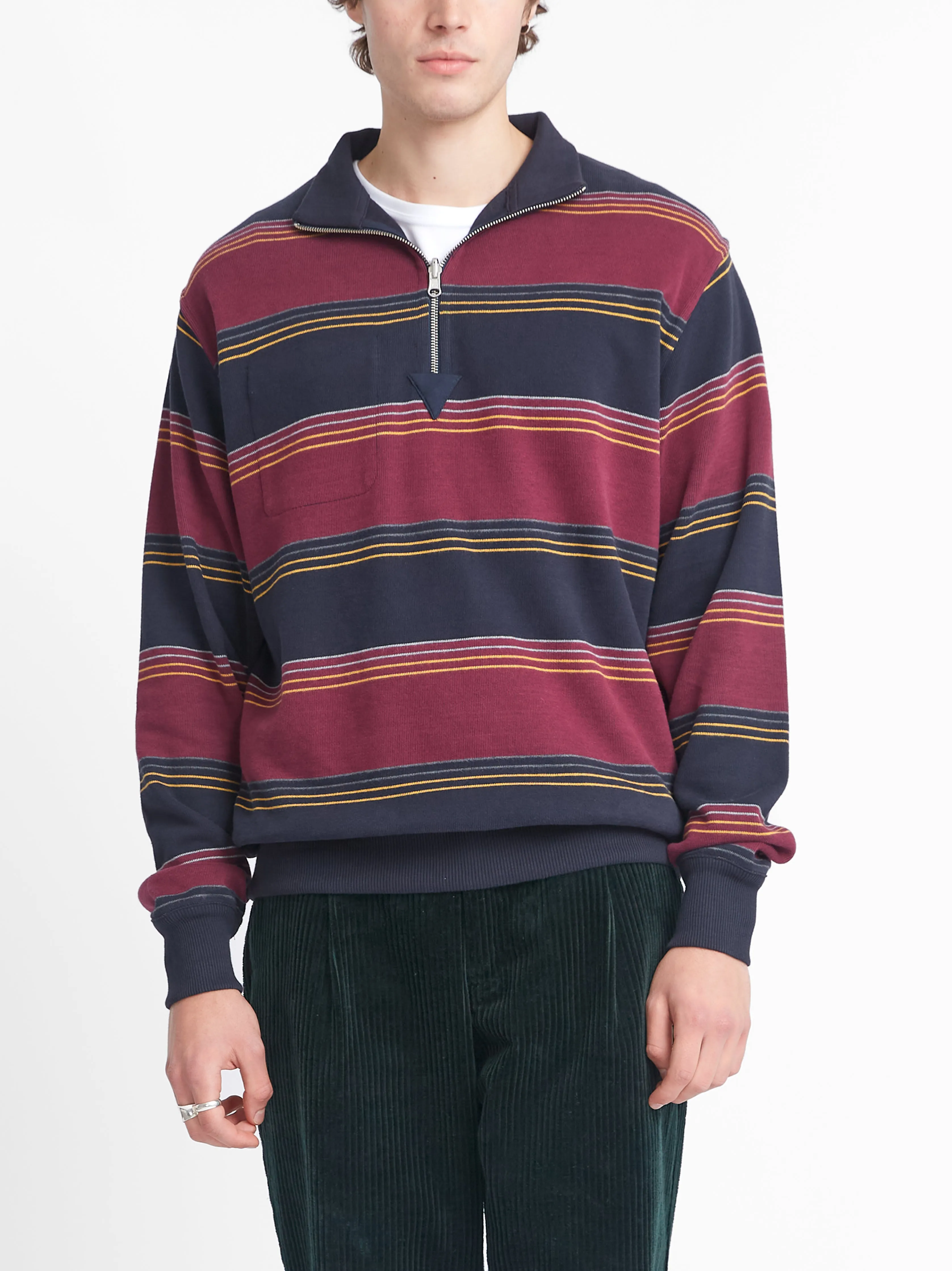 Reversible Half Zip Sweatshirt Hinkley Navy/Burgundy sold by Oliver Spencer product image thumbnail 3
