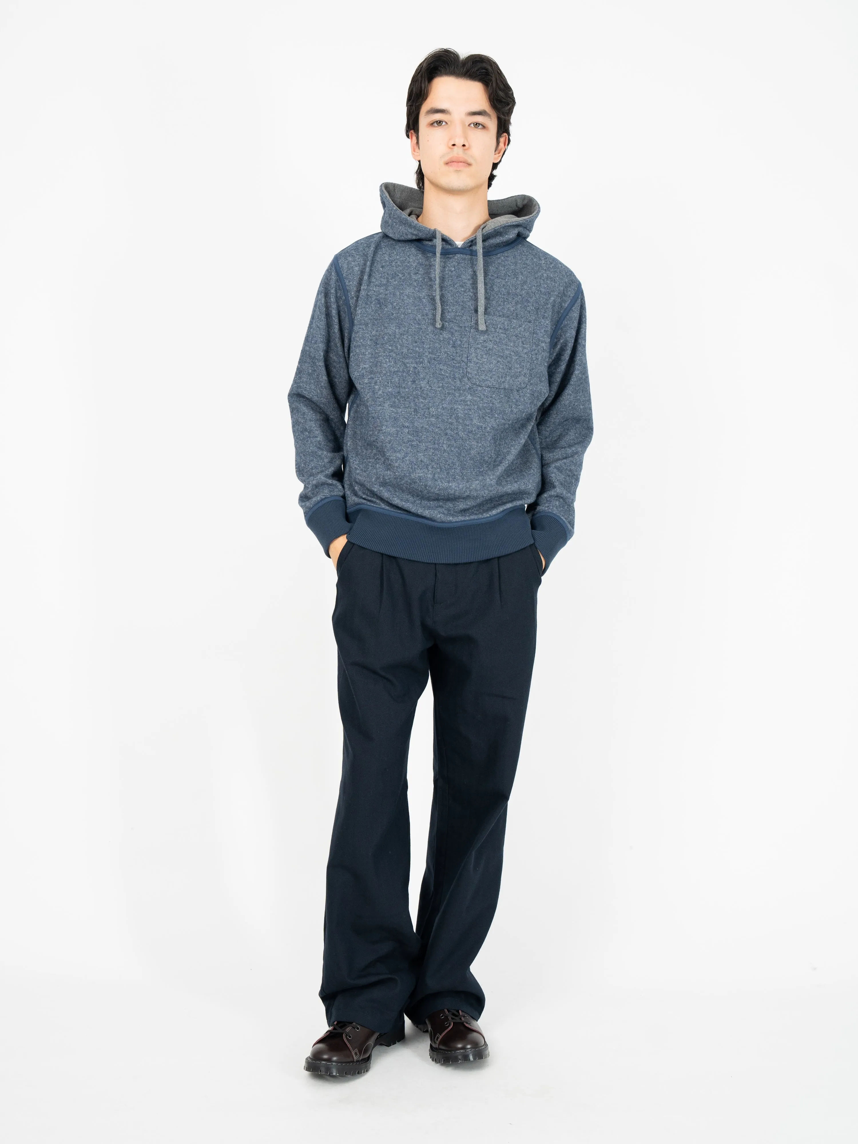 Reversible Hoodie Edgware Charcoal/Navy sold by Oliver Spencer product image thumbnail 4