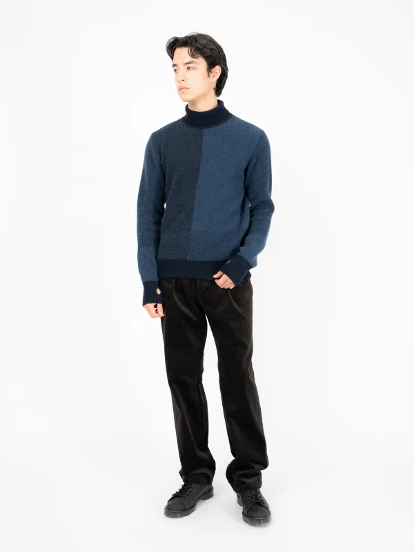 Talbot Roll Neck Jumper Delfino Navy sold by Oliver Spencer