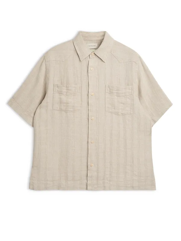 Santiago Short Sleeve Shirt Arnold Sand sold by Oliver Spencer