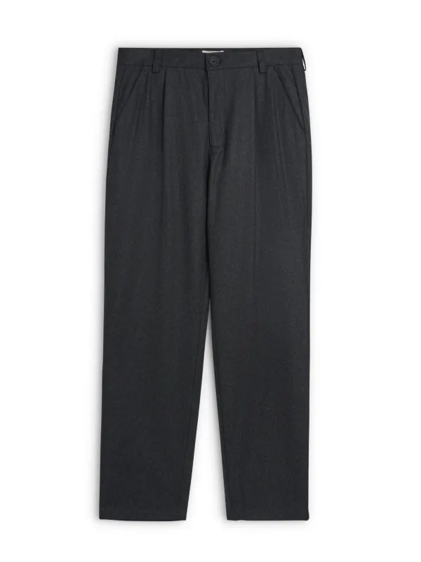 Morton Pleated Trousers Richards Charcoal made by Oliver Spencer