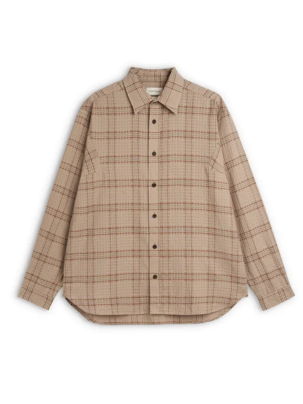 Garrison Long Sleeve Shirt (Loose Fit) Connell Beige made by Oliver Spencer