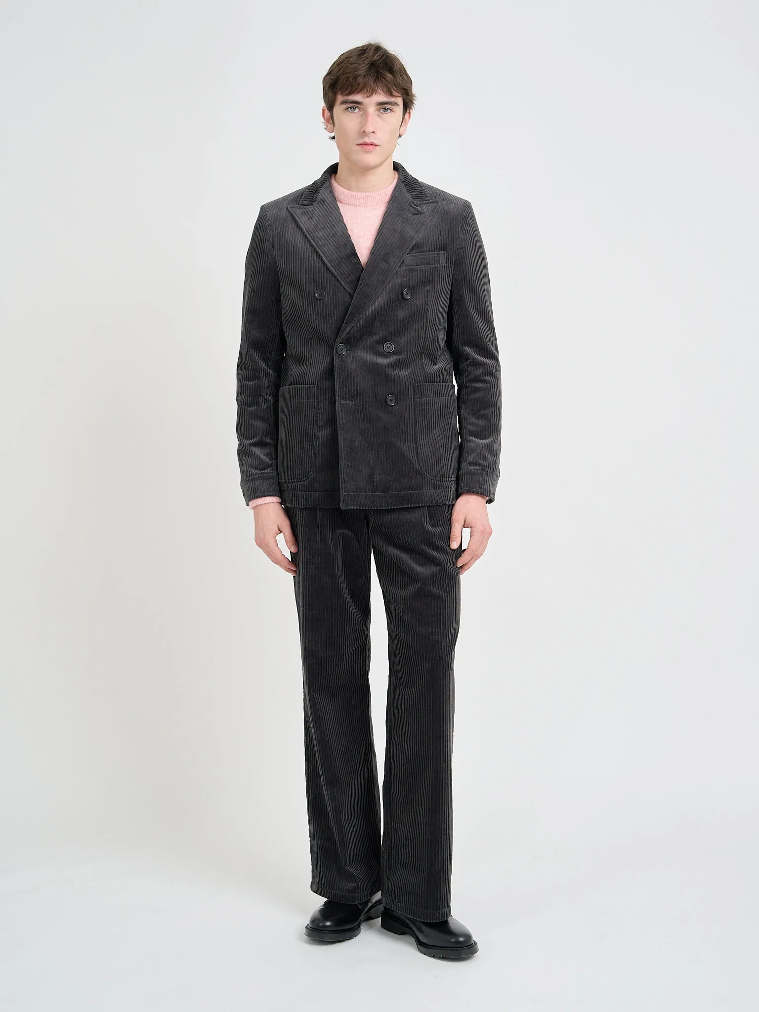 Double Breasted Jacket Deakin Cord Grey sold by Oliver Spencer product image thumbnail 2