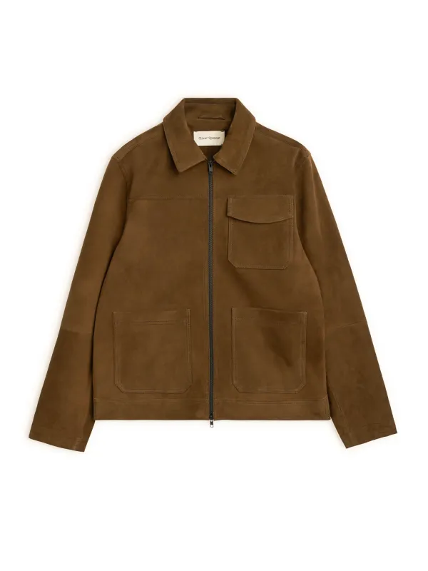 Suede Hardwick Jacket Suede Taupe made by Oliver Spencer