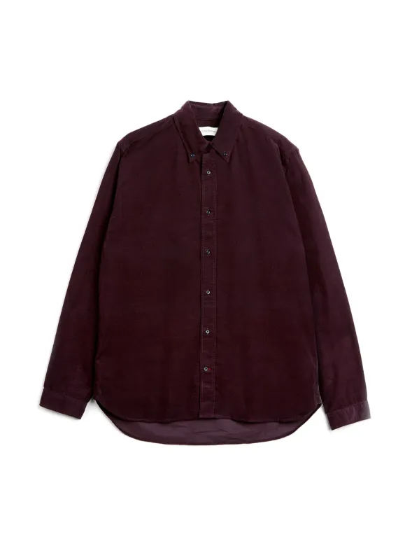 Brook Shirt Mersey Cord Plum made by Oliver Spencer
