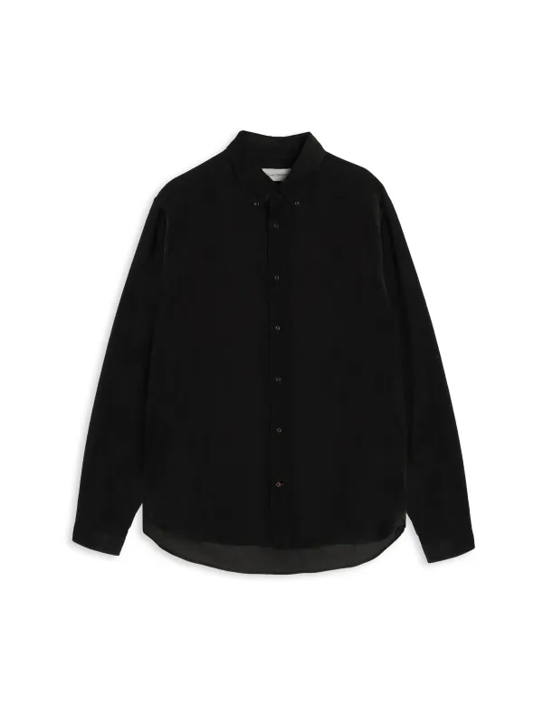 Brook Shirt Mersey Cord Black made by Oliver Spencer