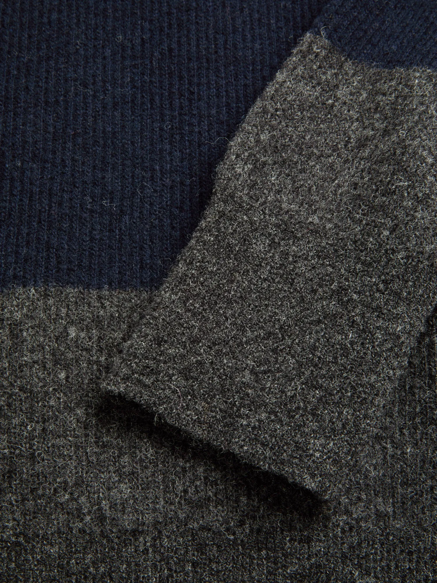 Wren Knitted Polo Shirt Paxton Navy/Charcoal sold by Oliver Spencer product image thumbnail 5