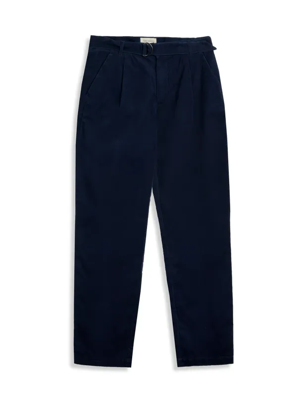 Belted Trousers Newson Cord Indigo Blue made by Oliver Spencer
