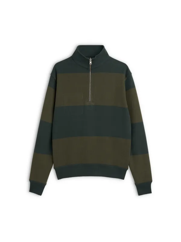 Reversible Half Zip Sweatshirt Latimer Green/Moss Green sold by Oliver Spencer