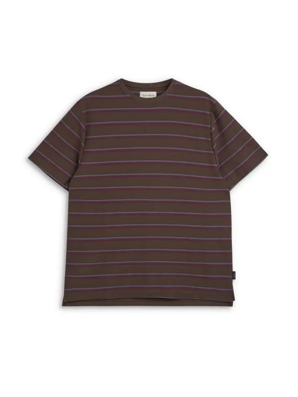 Box T-Shirt Easton Brown/Charcoal made by Oliver Spencer