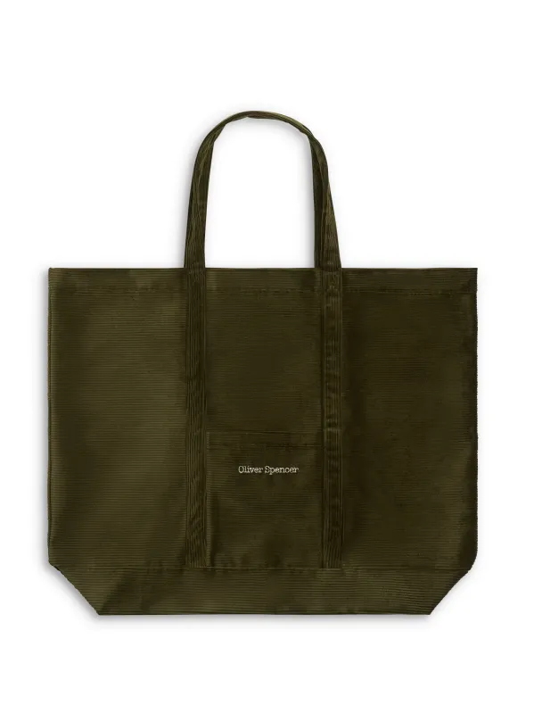Weekend Tote Bag Kingsley Cord Green sold by Oliver Spencer