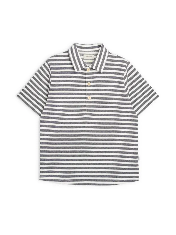 Mersey Polo Shirt Holmes Cream/Midnight made by Oliver Spencer