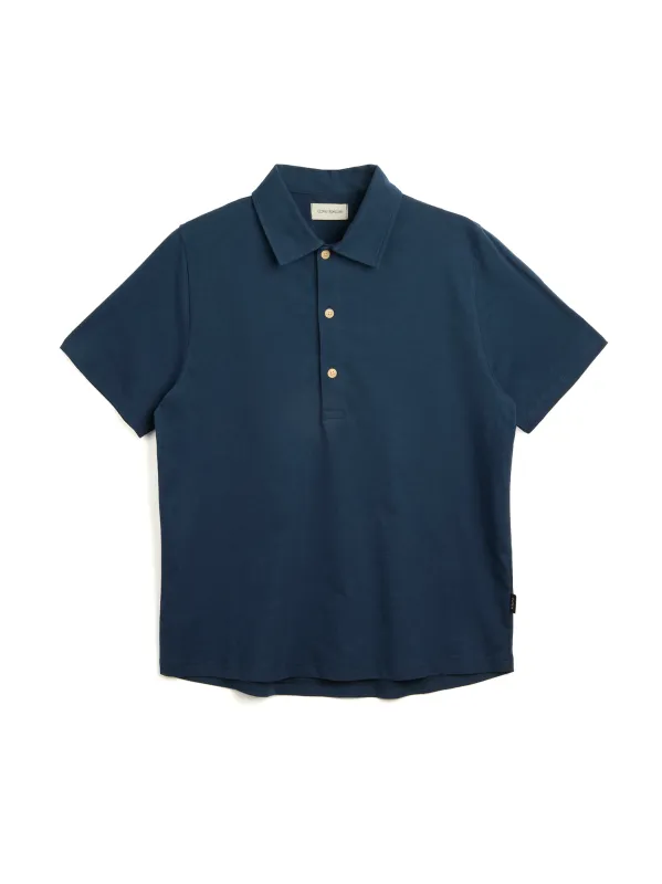 Mersey Polo Shirt Hawley Blue made by Oliver Spencer