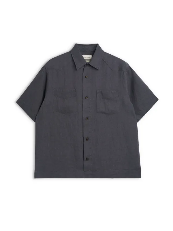 Santiago Short Sleeve Shirt Bleeker Gunmetal Grey sold by Oliver Spencer