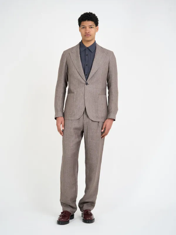 Wilkins Brown/Pink Laurel Suit sold by Oliver Spencer