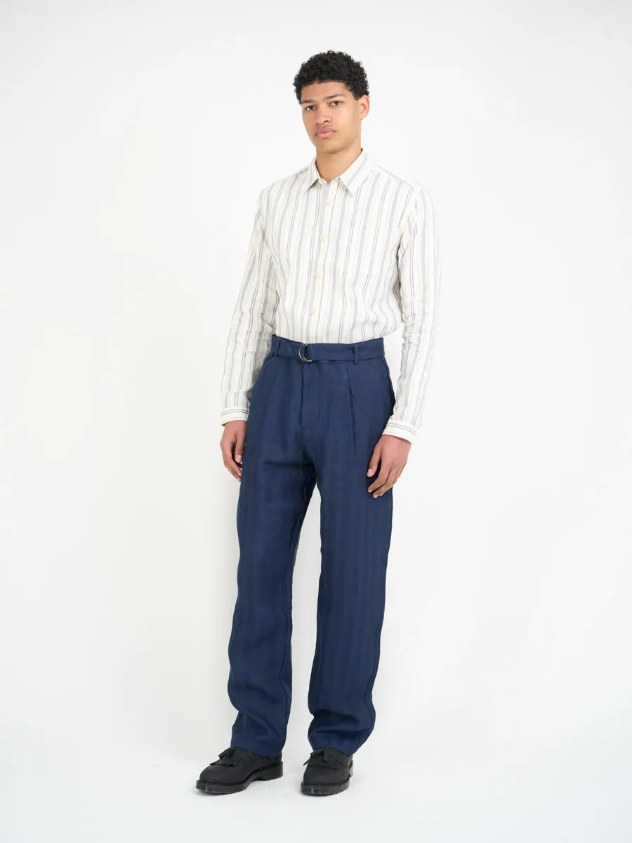 Belted Trousers Arnold Navy sold by Oliver Spencer product image thumbnail 2
