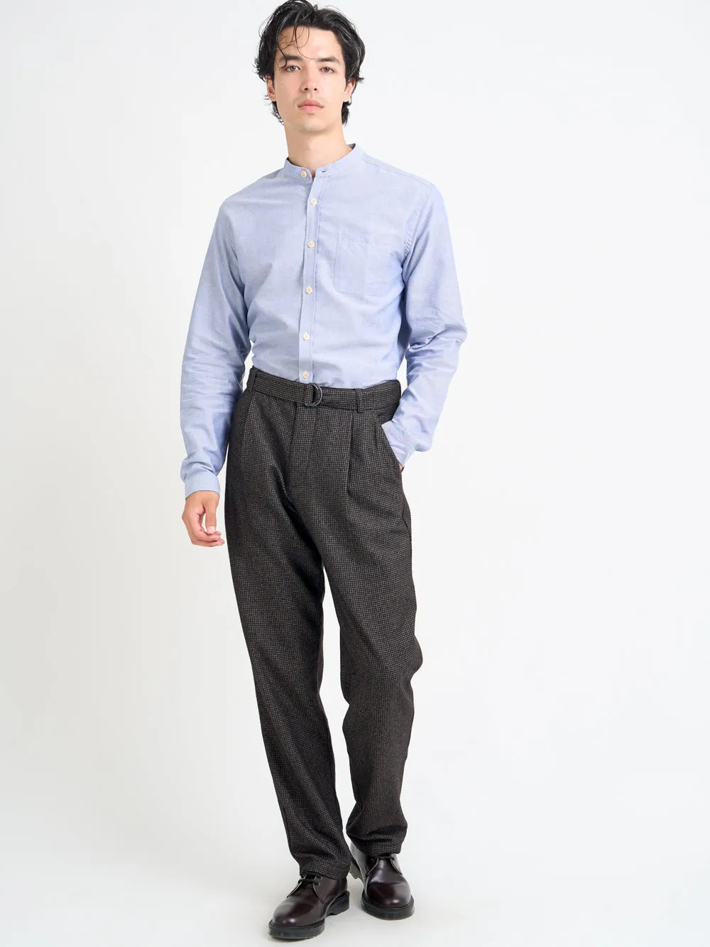 Grandad Shirt Brecon Blue sold by Oliver Spencer product image thumbnail 2
