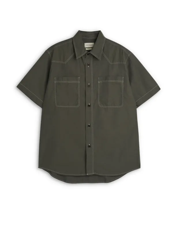 Quito Short Sleeve Shirt Donelly Green sold by Oliver Spencer
