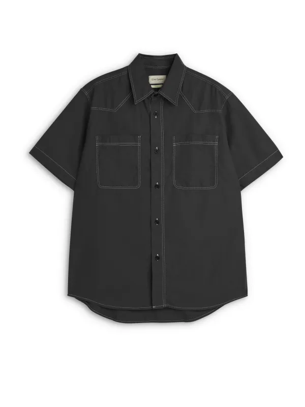Quito Short Sleeve Shirt Donelly Charcoal sold by Oliver Spencer