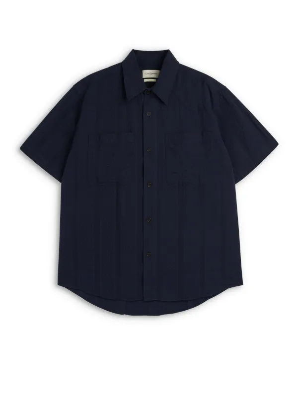 Quito Short Sleeve Shirt Phaidon Navy sold by Oliver Spencer