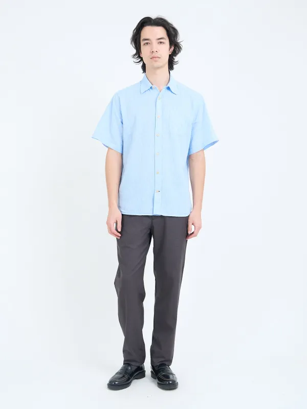 Atlanta Short Sleeve Shirt (Loose Fit) Perkins Blue made by Oliver Spencer