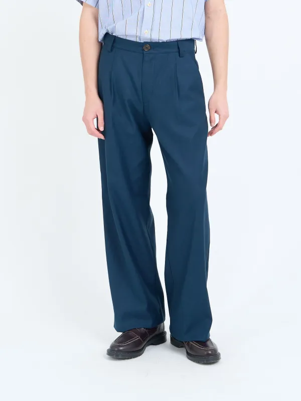 Orsman Trousers Eastman Navy sold by Oliver Spencer