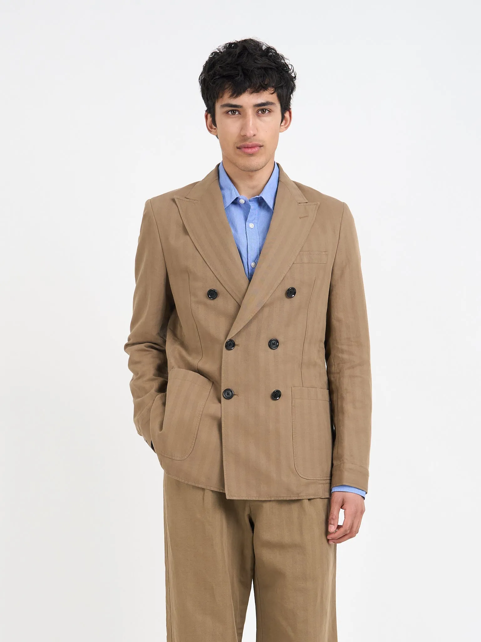Sadler Beige Double Breasted Suit sold by Oliver Spencer product image thumbnail 4