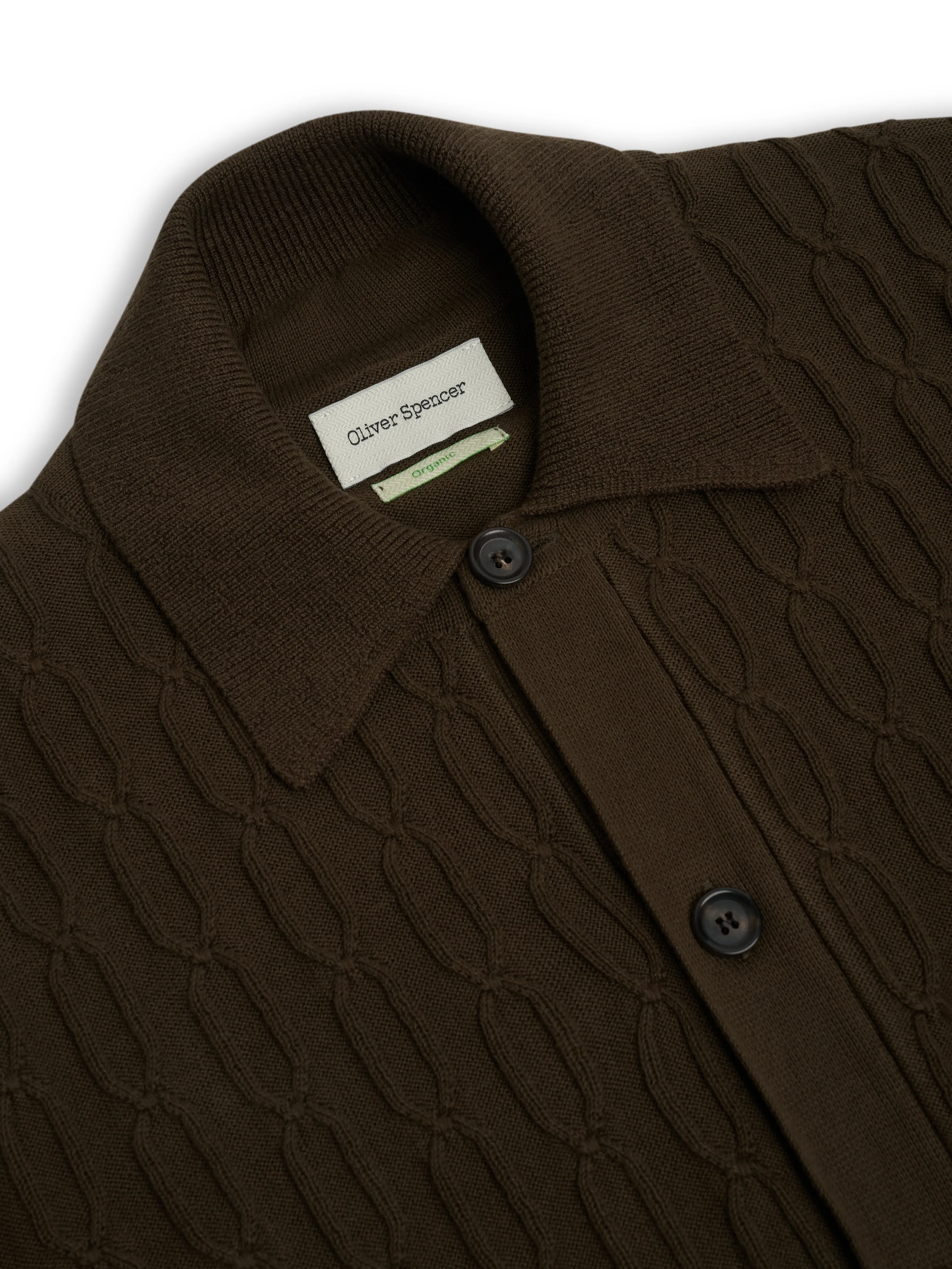 Short Sleeve Rossell Knitted Shirt Penrose Khaki Brown sold by Oliver Spencer product image thumbnail 4