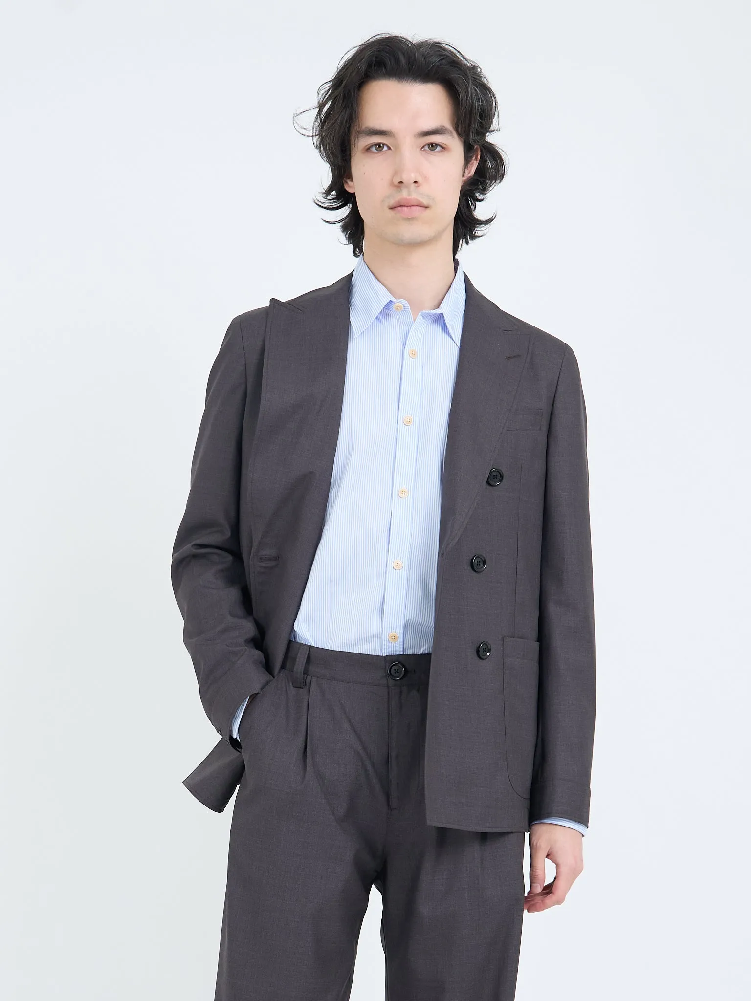 Miro Brown Double Breasted Suit sold by Oliver Spencer product image thumbnail 4