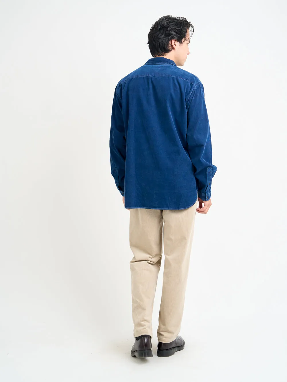 Atlanta Long Sleeve Shirt (Loose Fit) Newson Cord Indigo Blue sold by Oliver Spencer product image thumbnail 3