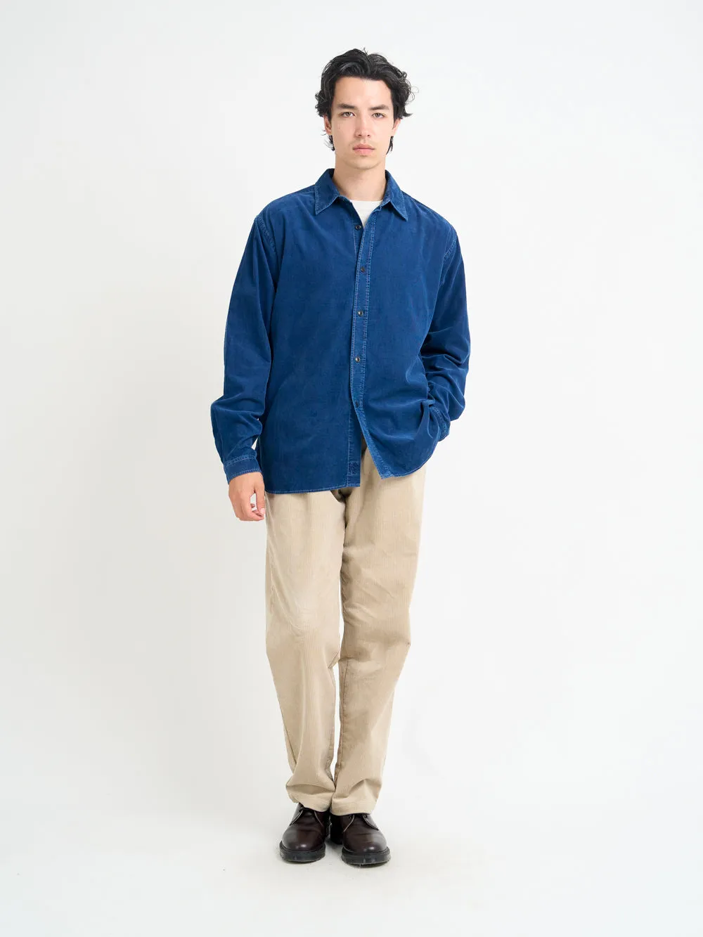 Atlanta Long Sleeve Shirt (Loose Fit) Newson Cord Indigo Blue sold by Oliver Spencer product image thumbnail 2