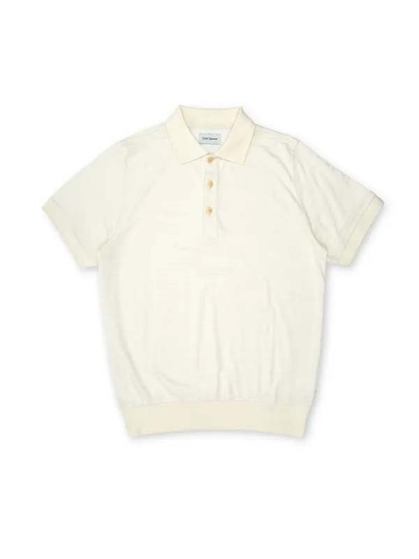 Glendale Polo Shirt Dornie Cream made by Oliver Spencer