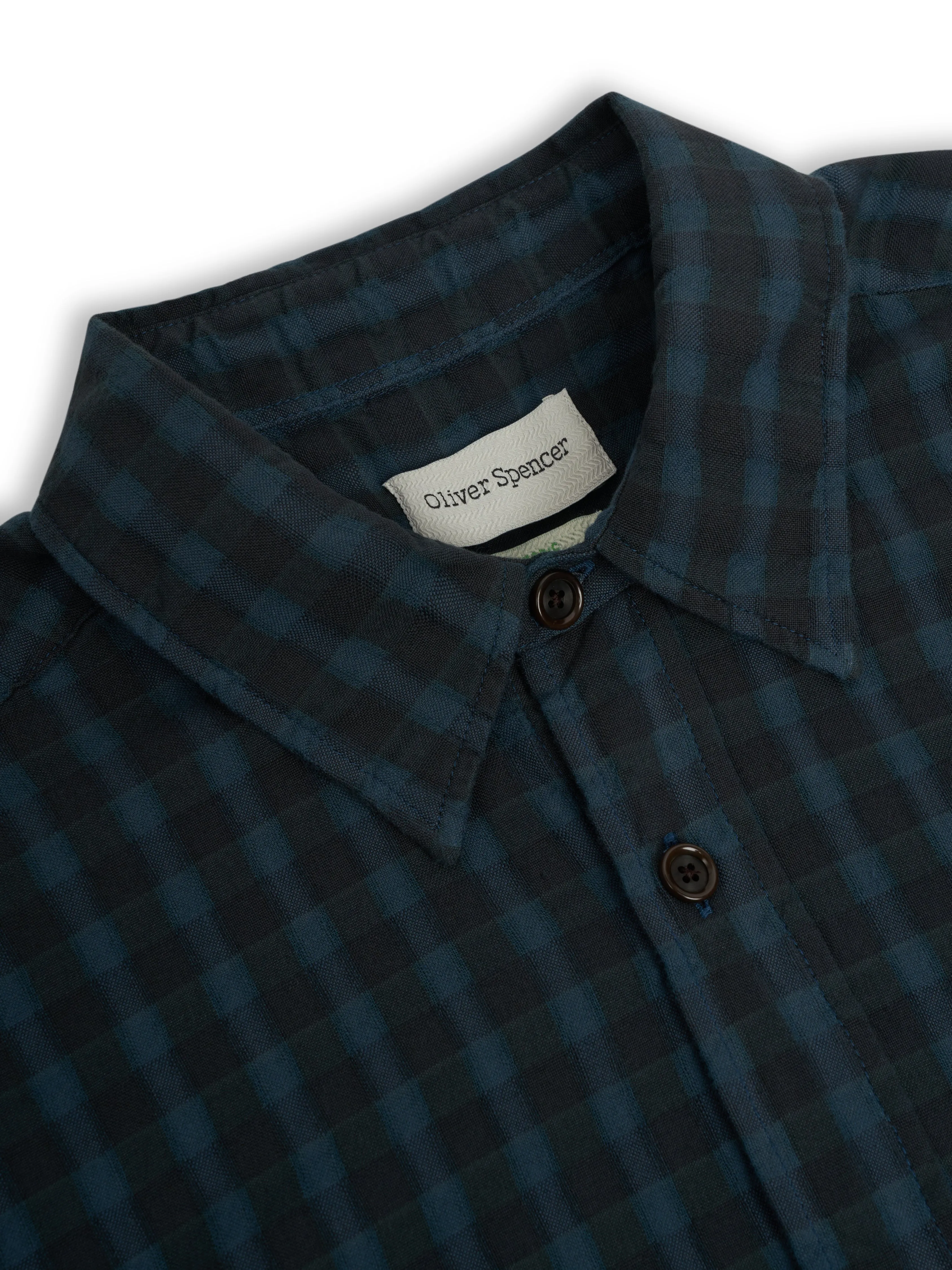 Atlanta Short Sleeve Shirt (Loose Fit) Lennox Navy sold by Oliver Spencer product image thumbnail 4