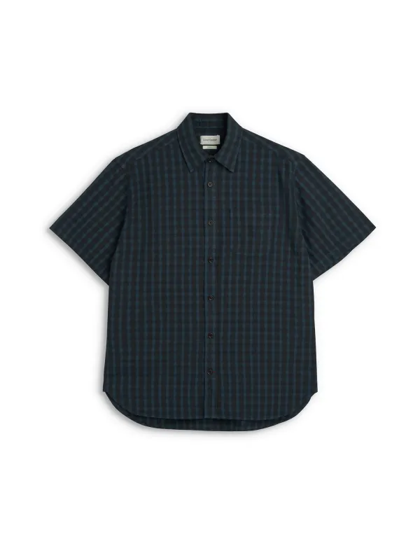 Atlanta Short Sleeve Shirt (Loose Fit) Lennox Navy sold by Oliver Spencer