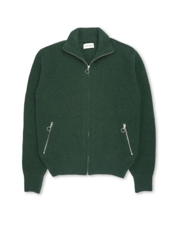 Kilbridge Zip Through Cardigan Elana Green made by Oliver Spencer