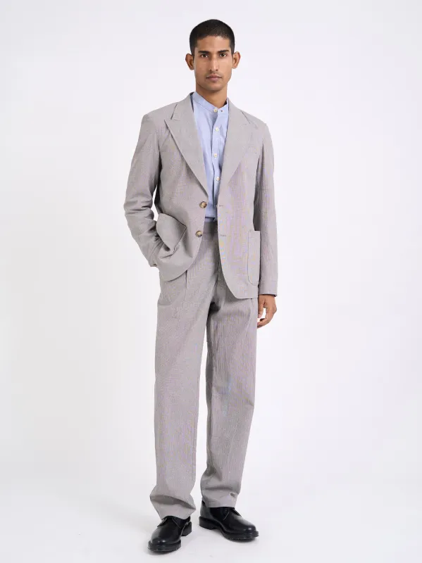 Jensen Brown/White Finsbury Suit made by Oliver Spencer