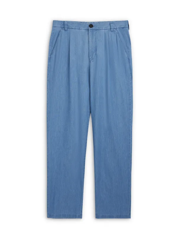 Morton Pleated Trousers Marden Indigo made by Oliver Spencer
