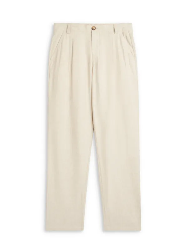 Morton Pleated Trousers Tillman Cream made by Oliver Spencer