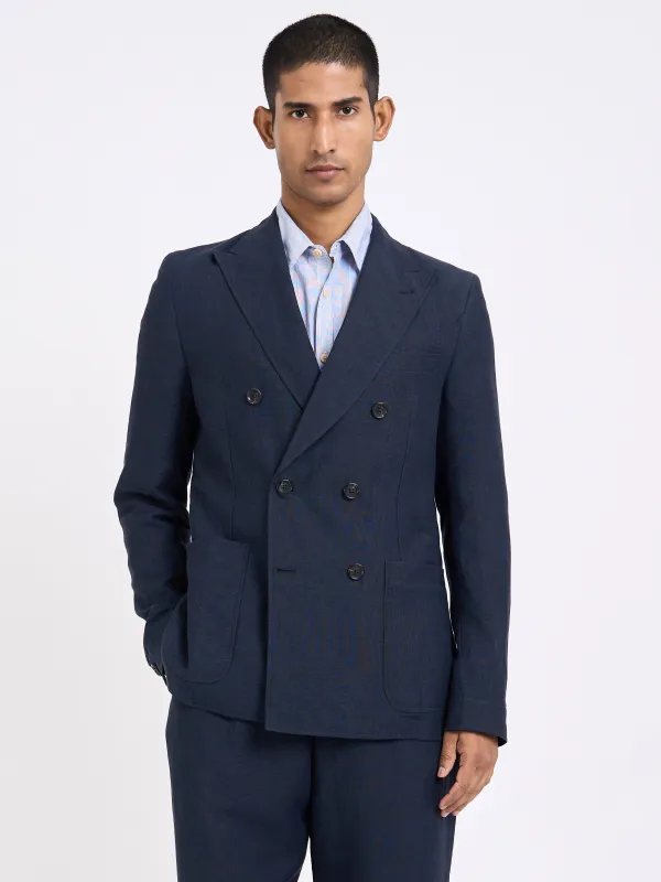 Double Breasted Jacket Silman Navy made by Oliver Spencer