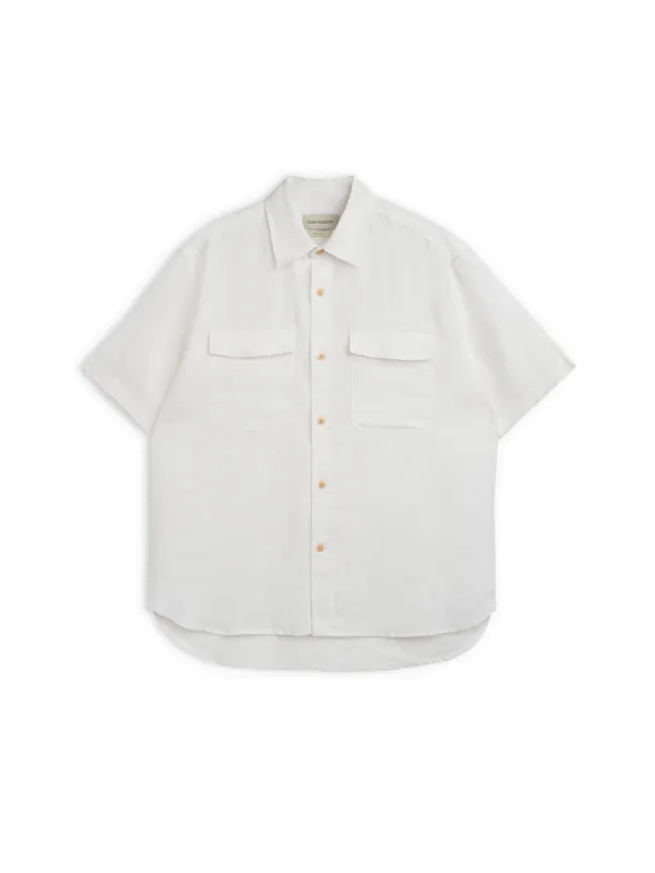 Penryn Short Sleeve Shirt (Loose Fit) Perkins White made by Oliver Spencer