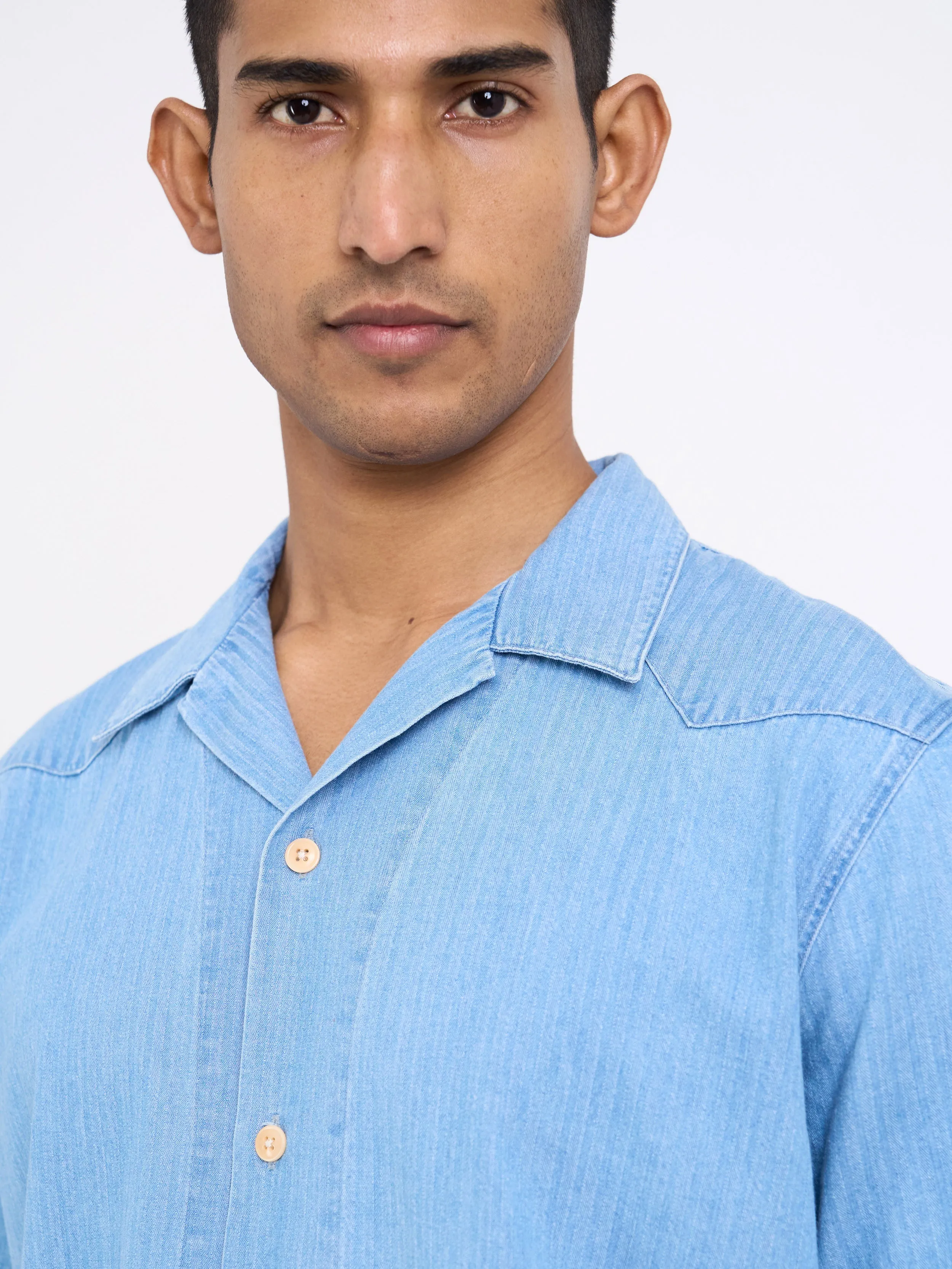 Cuban Short Sleeve Shirt Marden Indigo sold by Oliver Spencer product image thumbnail 4