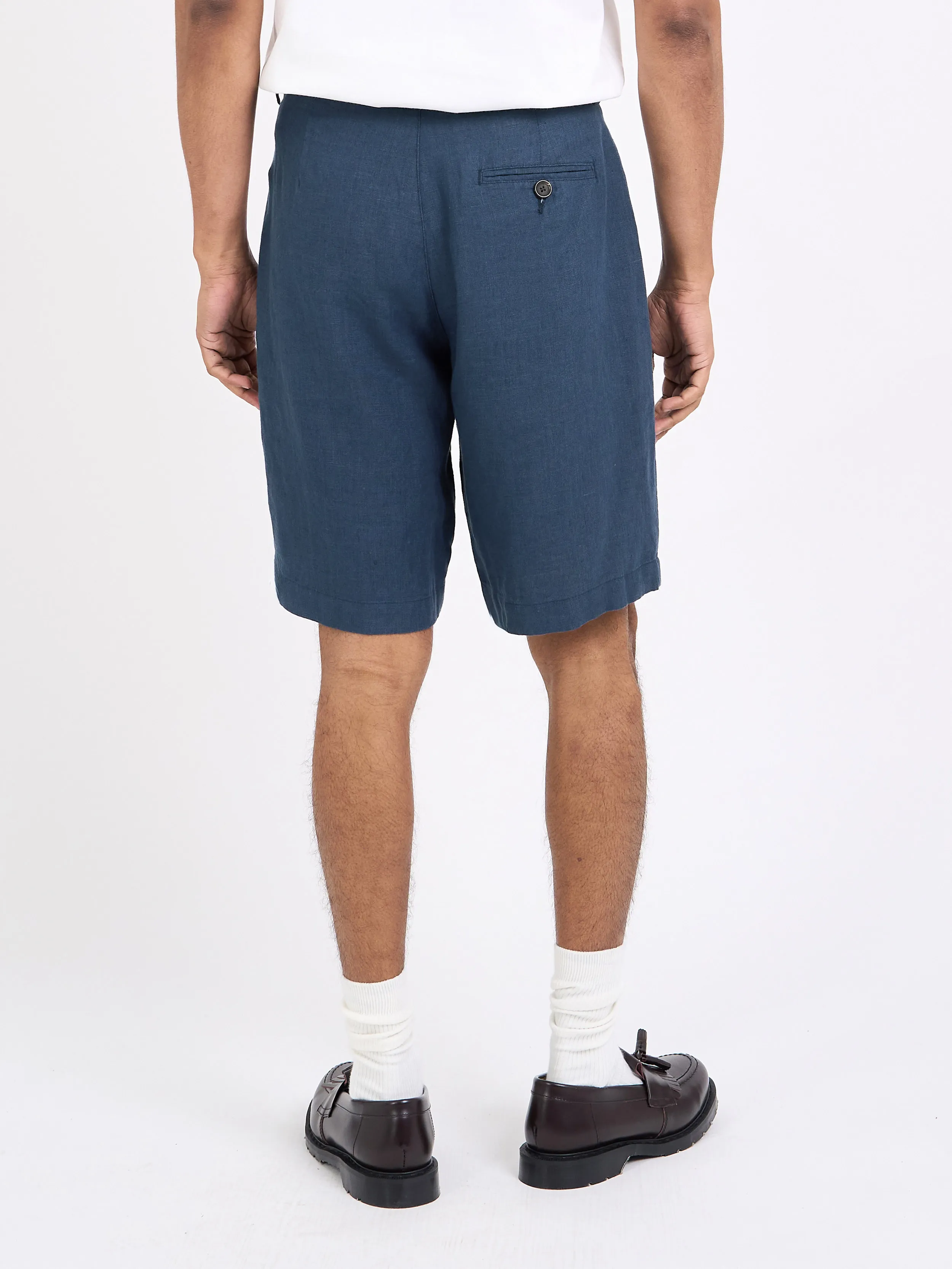 Pleated Shorts Coney Navy sold by Oliver Spencer product image thumbnail 3