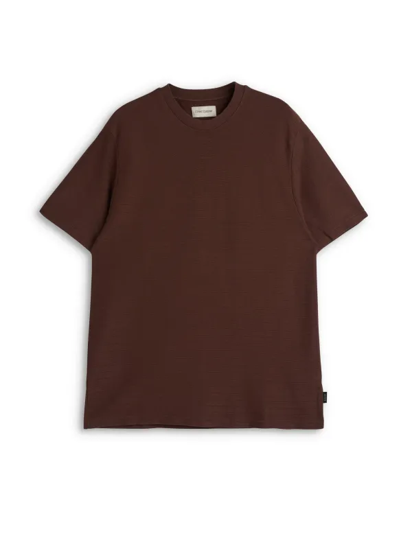 Lynton Crew Neck T-Shirt Coburn Brown made by Oliver Spencer