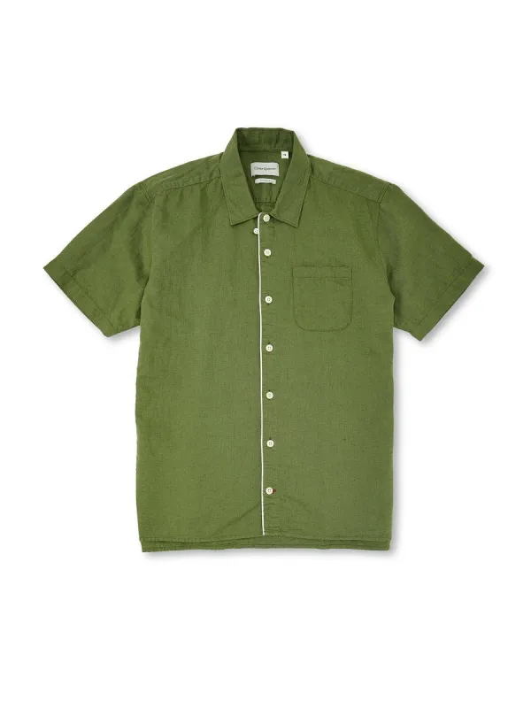 Hawaiian Short Sleeve Shirt Linton Mint Green made by Oliver Spencer