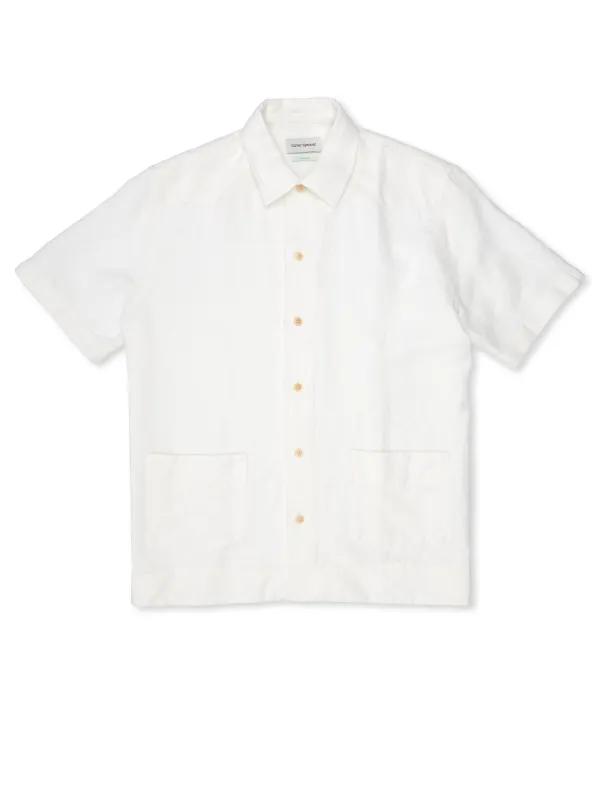 Cuban Short Sleeve Shirt Medley White made by Oliver Spencer