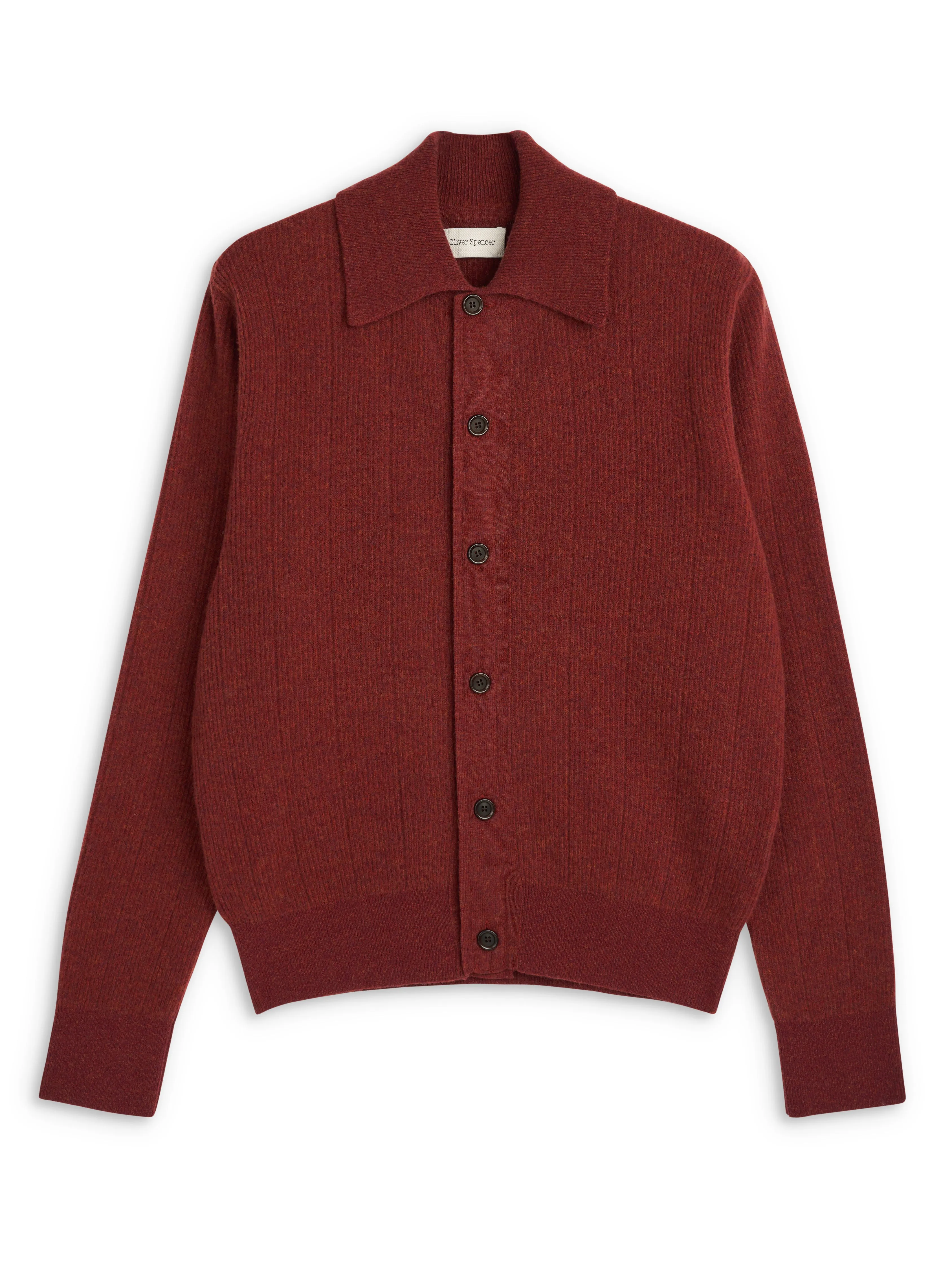 Britten Knitted Cardigan Overton Red sold by Oliver Spencer